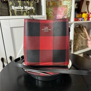 Coach Mini Town Buffalo Plaid Bucket Bag